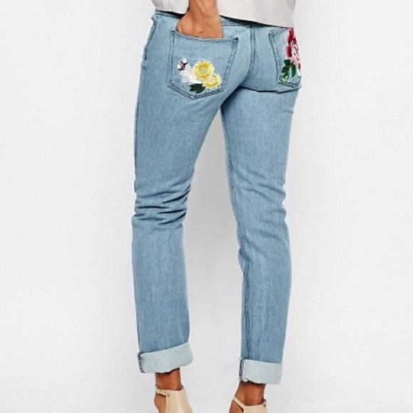 French Connection Denim - French Connection Floral Embroidered Jeans